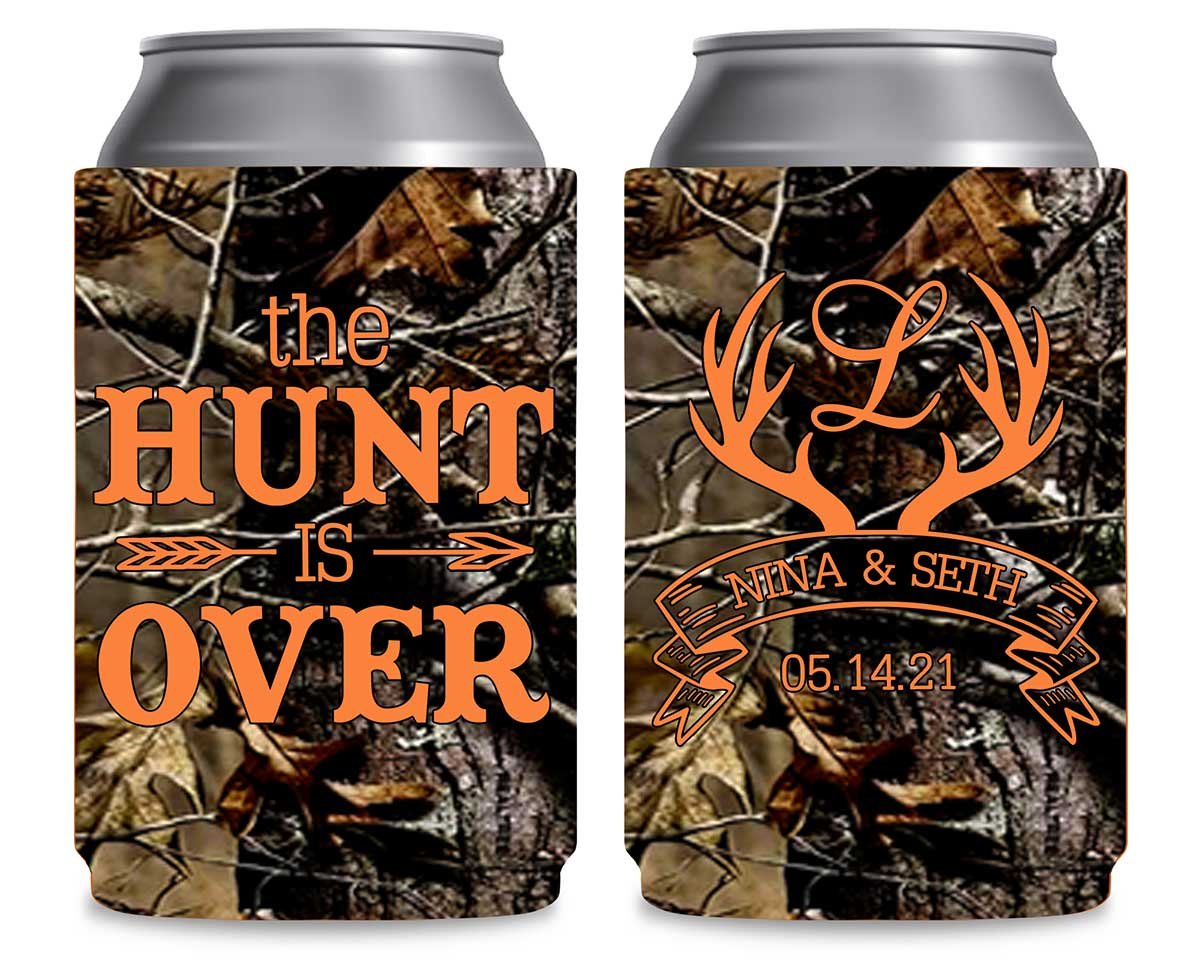 The Hunt Is Over 4A Foldable Neoprene Can Koozies Wedding Gifts for Guests