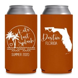 The Last Splash 1A Any Map Foldable 12 oz Slim Can Koozies Wedding Gifts for Guests