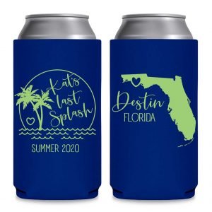 The Last Splash 1A Any Map Foldable 8.3 oz Slim Can Koozies Wedding Gifts for Guests