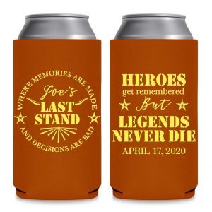The Last Stand 1A Legends Never Die Foldable 12 oz Slim Can Koozies Wedding Gifts for Guests