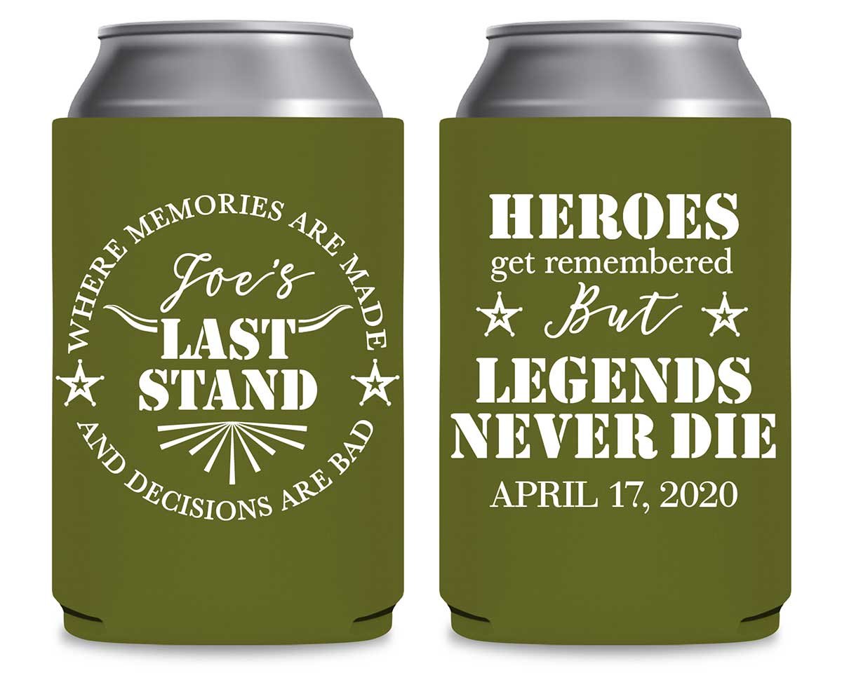 The Last Stand 1A Memories & Bad Decisions Foldable Can Koozies Wedding Gifts for Guests