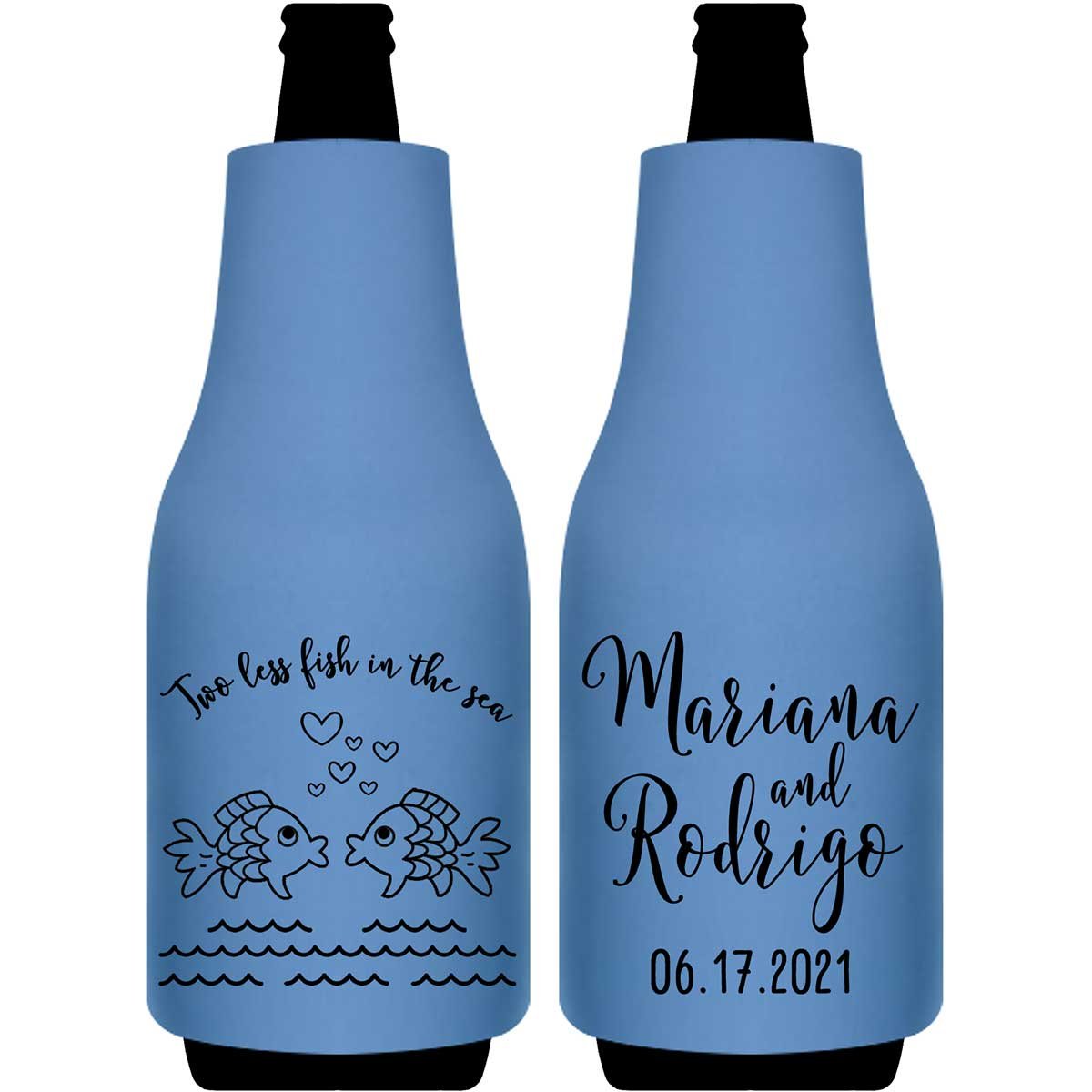 Two Less Fish In The Fish 1A Foldable Bottle Sleeve Koozies Wedding Gifts for Guests