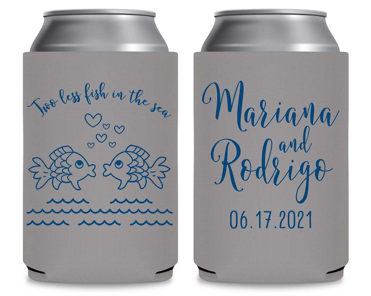 Two Less Fish In The Fish 1A Foldable Can Koozies Wedding Gifts for Guests