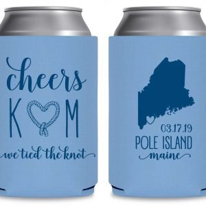 We Tied The Knot 2A Any Map Foldable Can Koozies Wedding Gifts for Guests