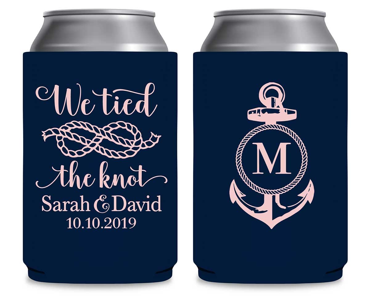 We Tied The Knot 3A Anchor Foldable Can Koozies Wedding Gifts for Guests