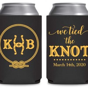 We Tied The Knot 4A Horse Shoe Foldable Can Koozies Wedding Gifts for Guests