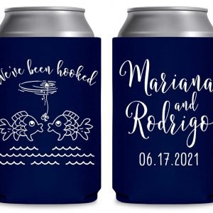 We've Been Hooked 1A Foldable Can Koozies Wedding Gifts for Guests