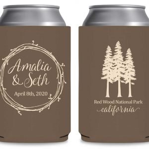 Woods Wedding 1A Foldable Can Koozies Wedding Gifts for Guests