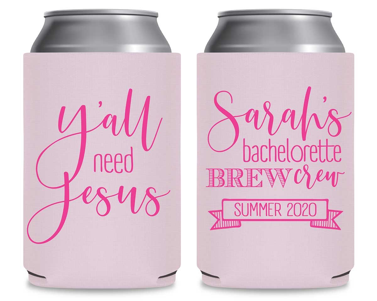Y'All Need Jesus 1A Foldable Can Koozies Wedding Gifts for Guests