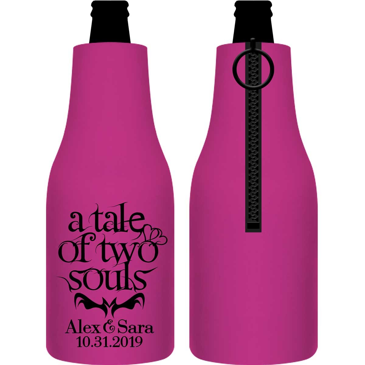 A Tale of Two Souls 1A Foldable Zippered Bottle Koozies Wedding Gifts for Guests