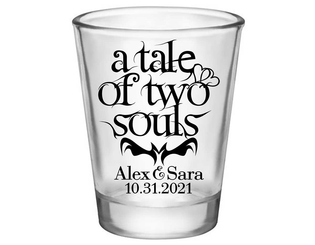 A Tale of Two Souls 1A Standard 1.75oz Clear Shot Glasses Halloween Wedding Gifts for Guests