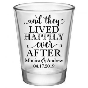 And They Lived Happily Ever After 1C Standard 1.75oz Clear Shot Glasses Fairytale Wedding Gifts for Guests