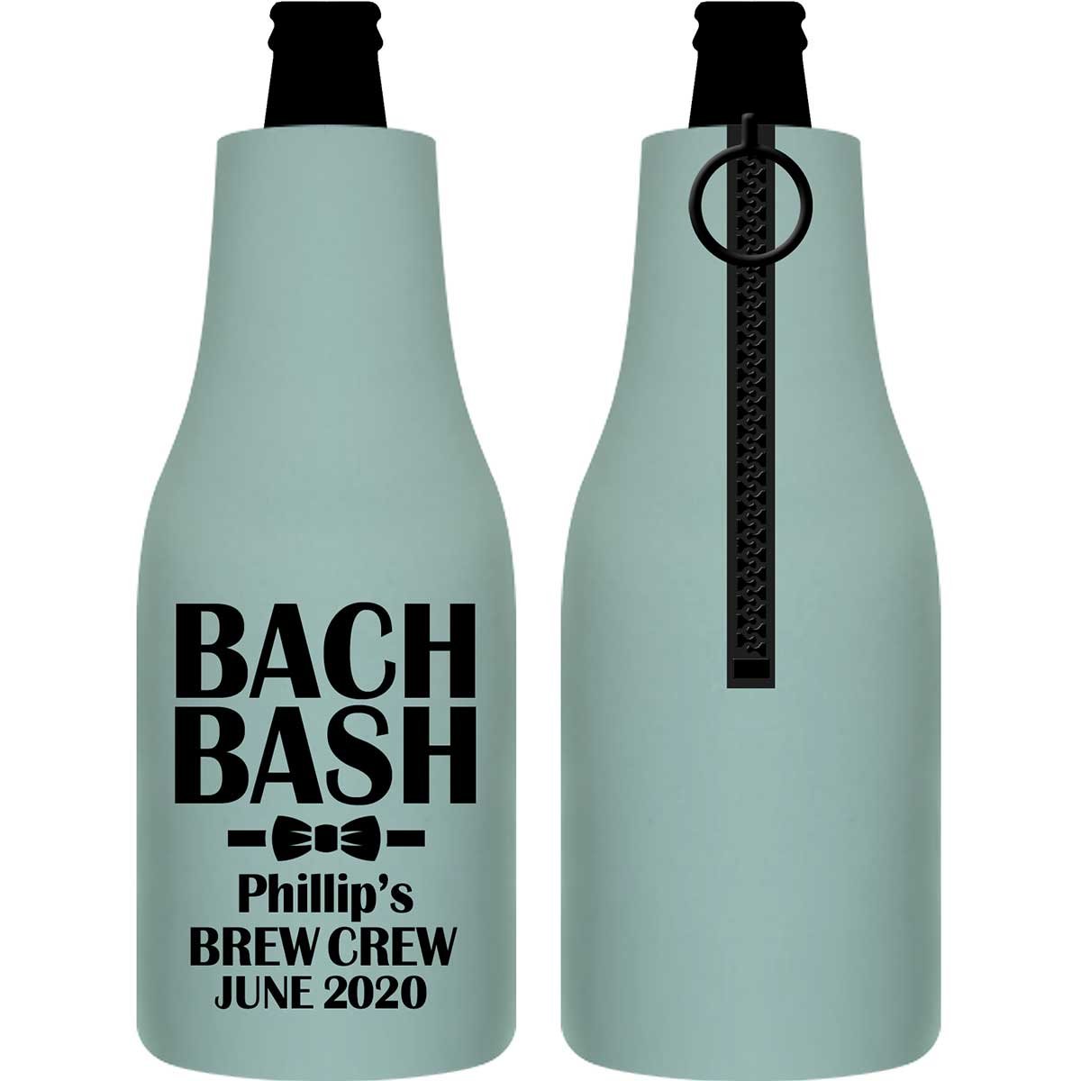 Brew Crew Bachelor Bash 1A Foldable Zippered Bottle Koozies Bachelor Party Gifts for Guests