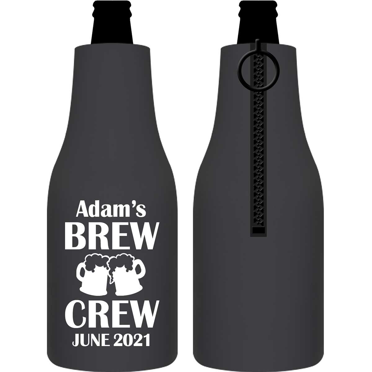 Brew Crew Bachelor Bash 1B Foldable Zippered Bottle Koozies Bachelor Party Gifts for Guests