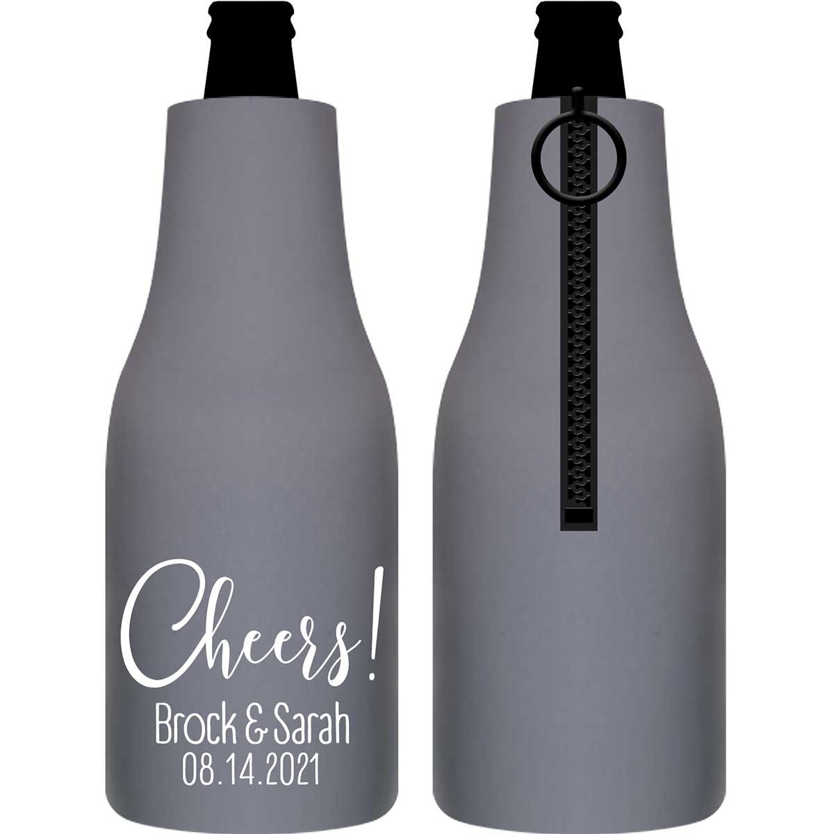 Cheers 1A Swirl Foldable Zippered Bottle Koozies Wedding Gifts for Guests
