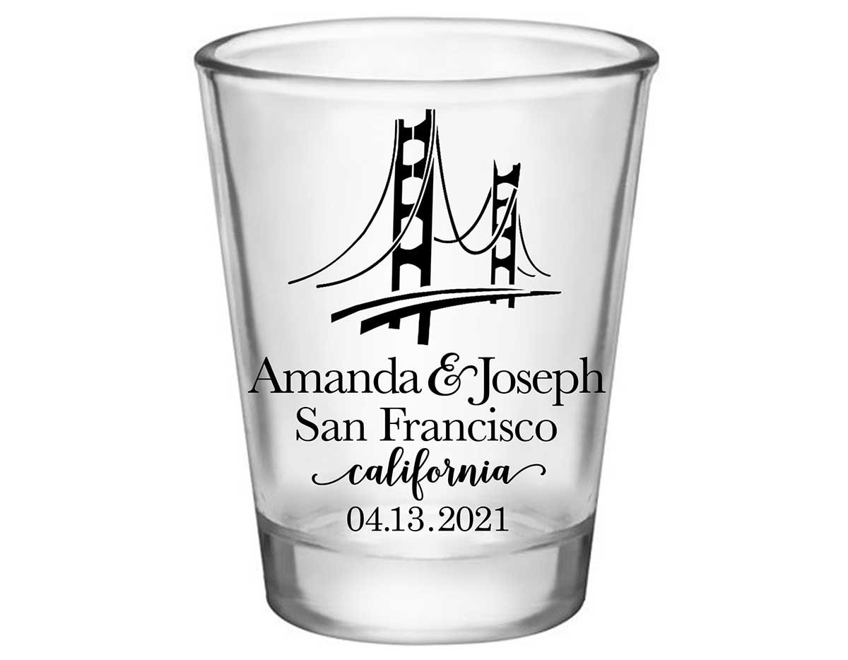City Bound 1A Any City Standard 1.75oz Clear Shot Glasses City Wedding Gifts for Guests