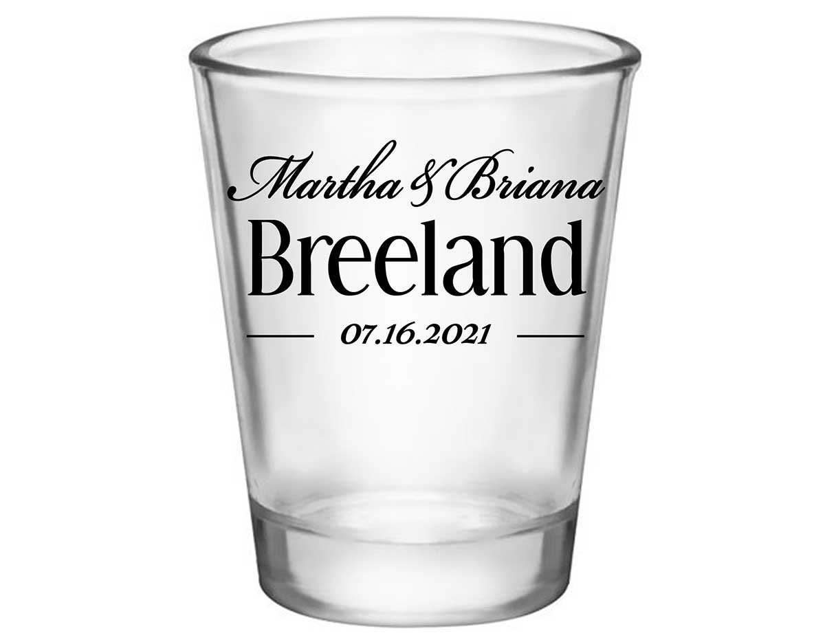 Classic Wedding Design 3A Standard 1.75oz Clear Shot Glasses Personalized Wedding Gifts for Guests