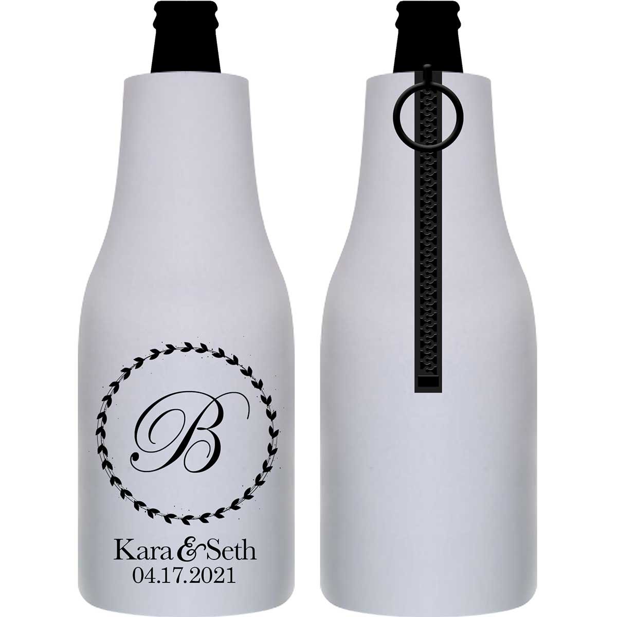 Classic Wedding Design 5A Foldable Zippered Bottle Koozies Wedding Gifts for Guests