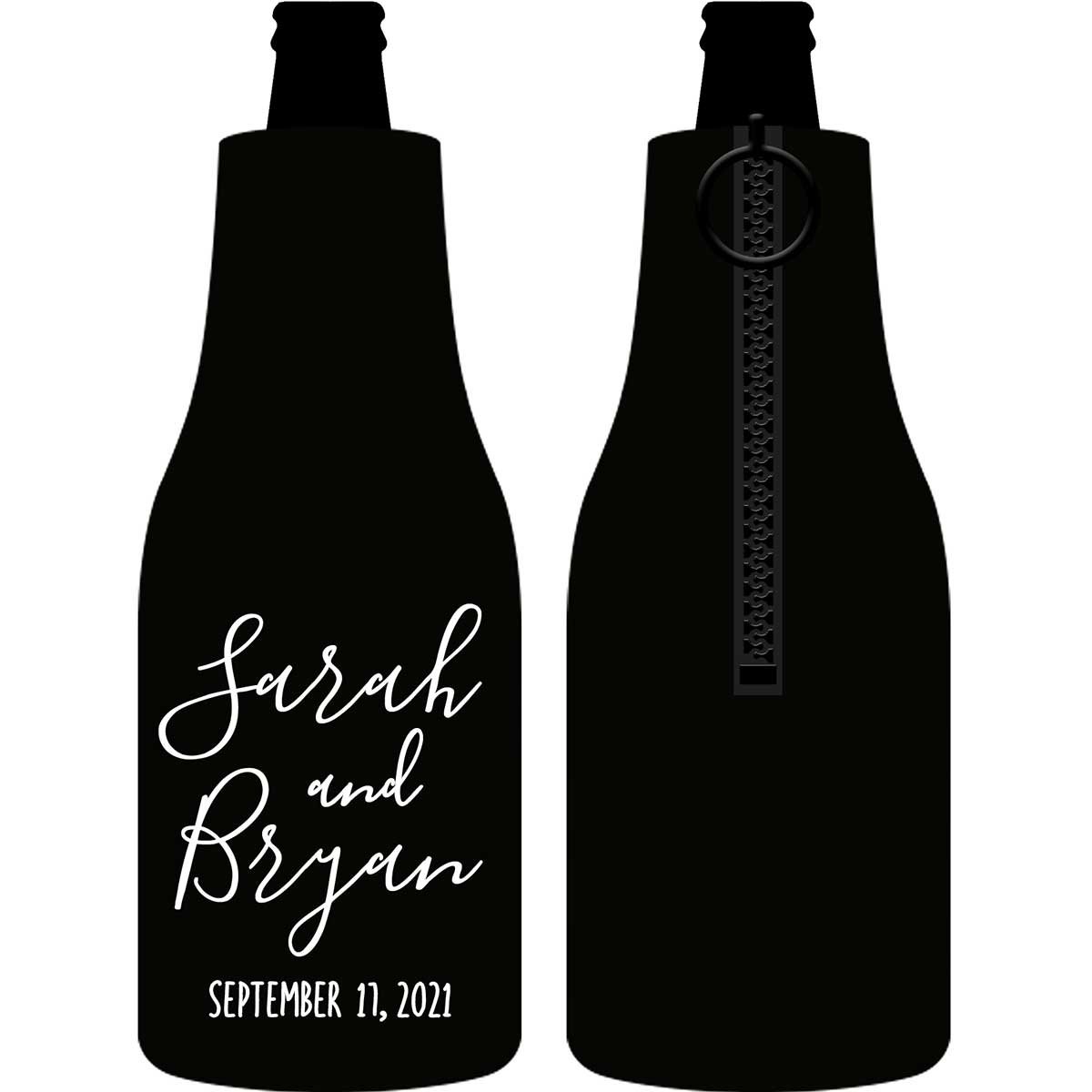 Classic Wedding Design 7A Foldable Zippered Bottle Koozies Wedding Gifts for Guests