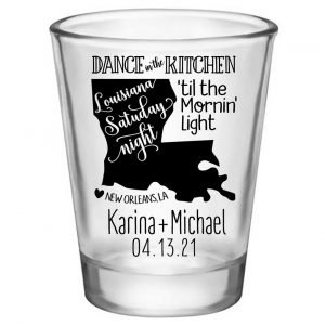 Dance In The Kitchen 1A Louisiana Map Standard 1.75oz Clear Shot Glasses New Orleans Wedding Gifts for Guests