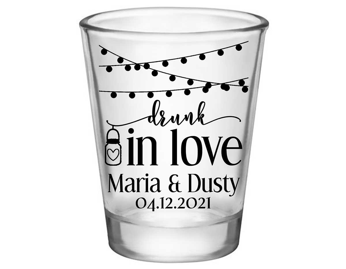 Drunk In Love 2A Mason Jars Standard 1.75oz Clear Shot Glasses Funny Wedding Gifts for Guests