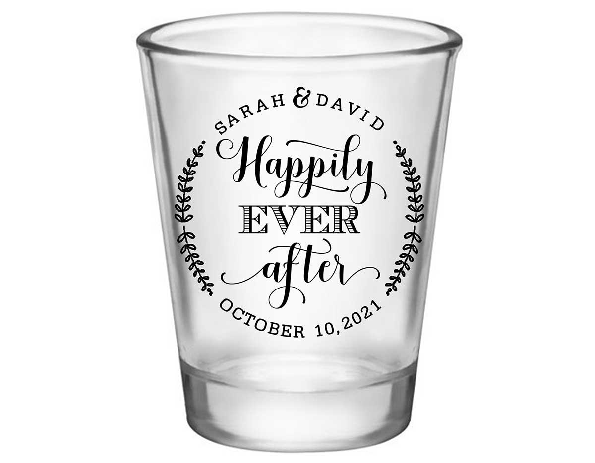 Happily Ever After 1A Standard 1.75oz Clear Shot Glasses Fairytale Wedding Gifts for Guests