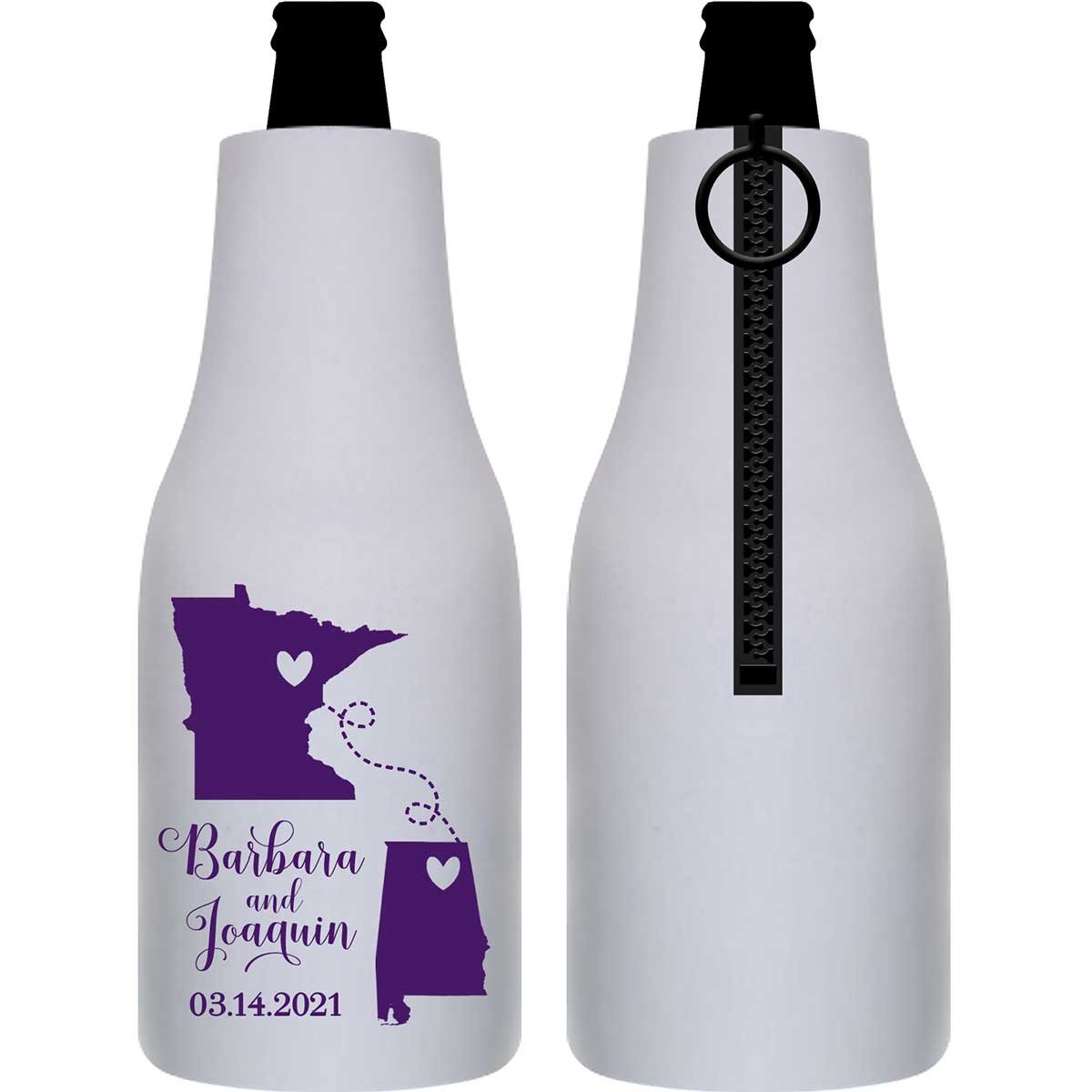 Home is Where You Are 1A Any Maps Foldable Zippered Bottle Koozies Wedding Gifts for Guests