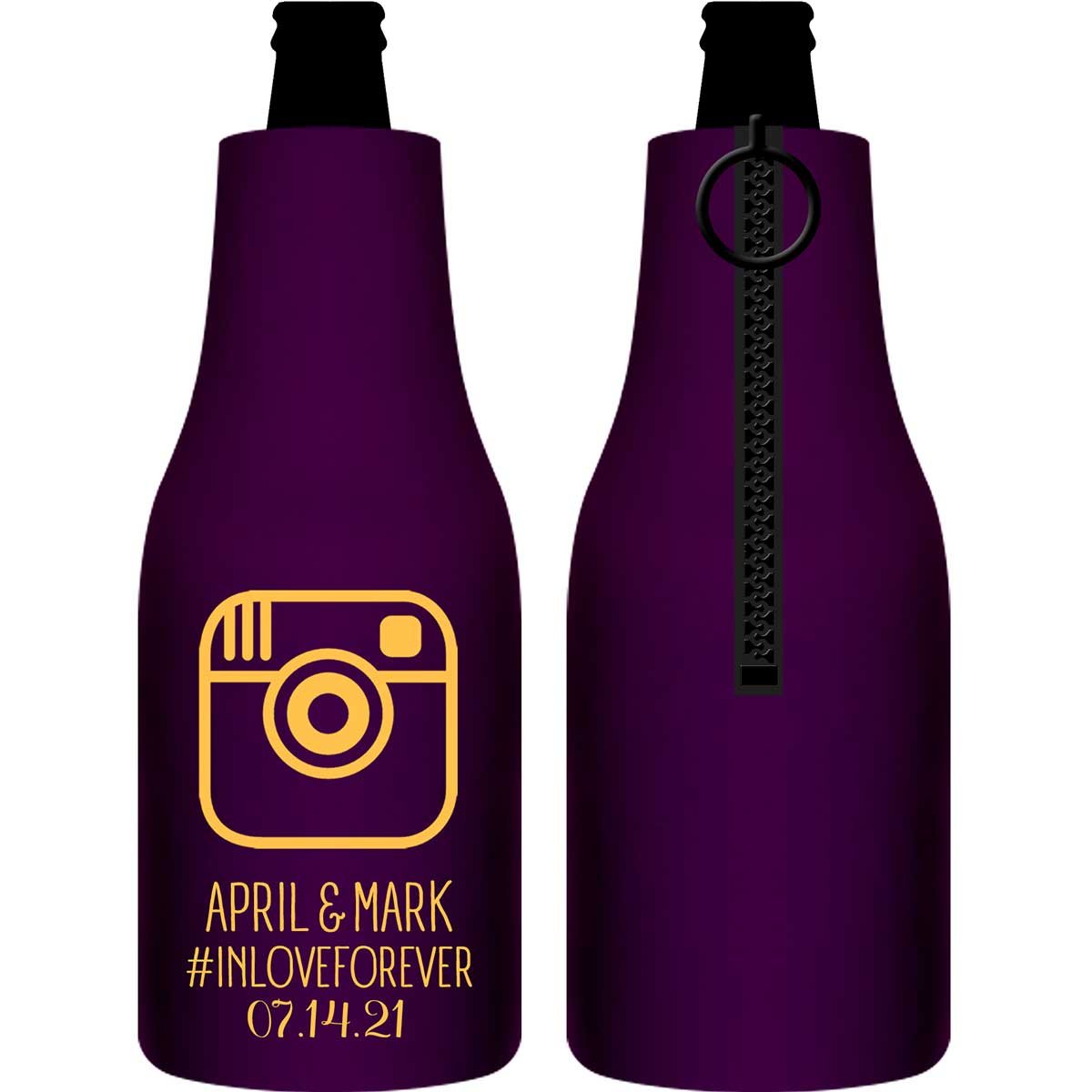 Instagram Hashtag 1A Foldable Zippered Bottle Koozies Wedding Gifts for Guests