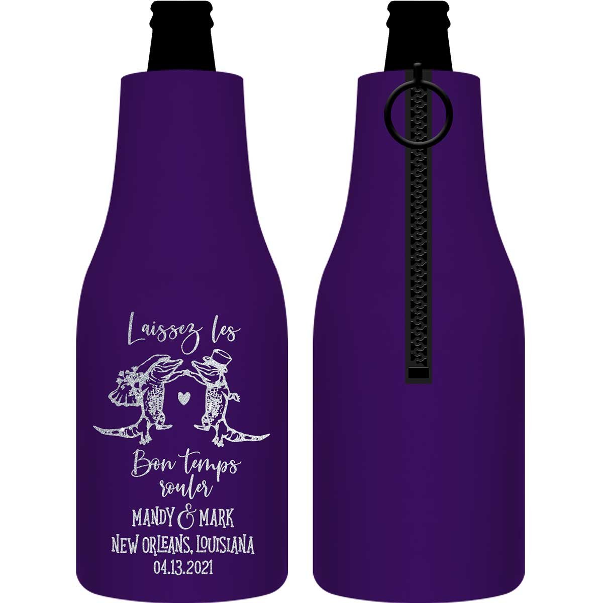Laissez Les Bon Temps Rouler 1B Foldable Zippered Bottle Koozies Wedding Gifts for Guests