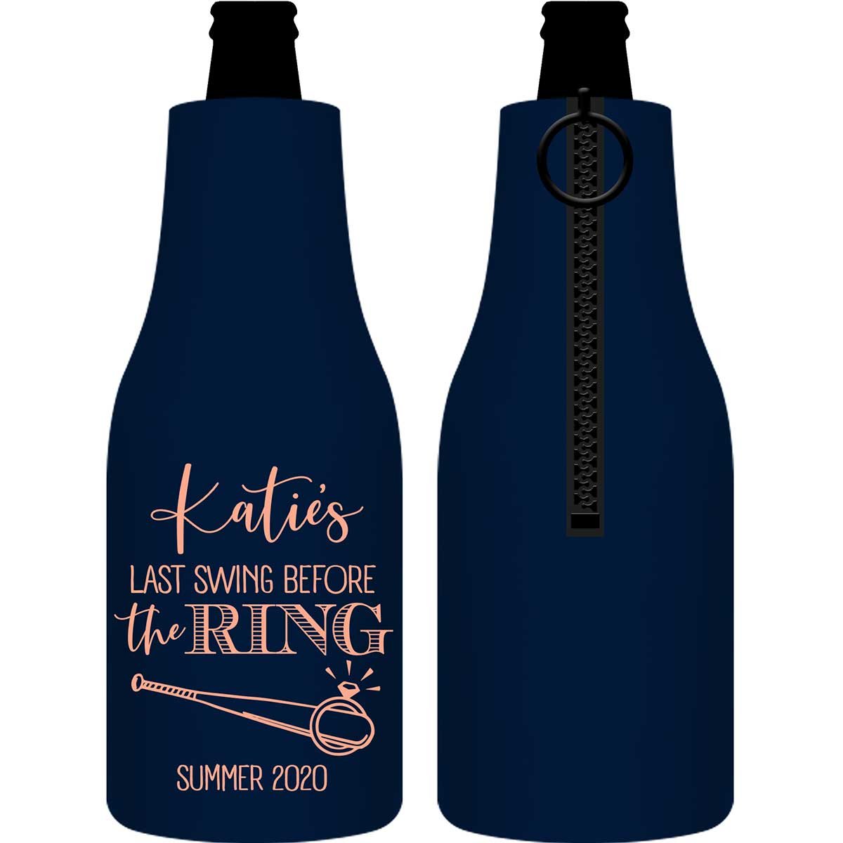 Last Swing Before The Ring 1A Foldable Zippered Bottle Koozies Bachelorette Party Gifts for Guests
