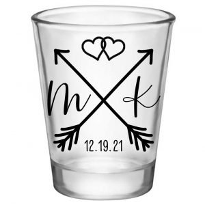 Love Arrows 1A Classic Standard 1.75oz Clear Shot Glasses Boho Wedding Gifts for Guests