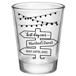 Mason Jar Lights 2A Post Sign Standard 1.75oz Clear Shot Glasses Rustic Wedding Gifts for Guests