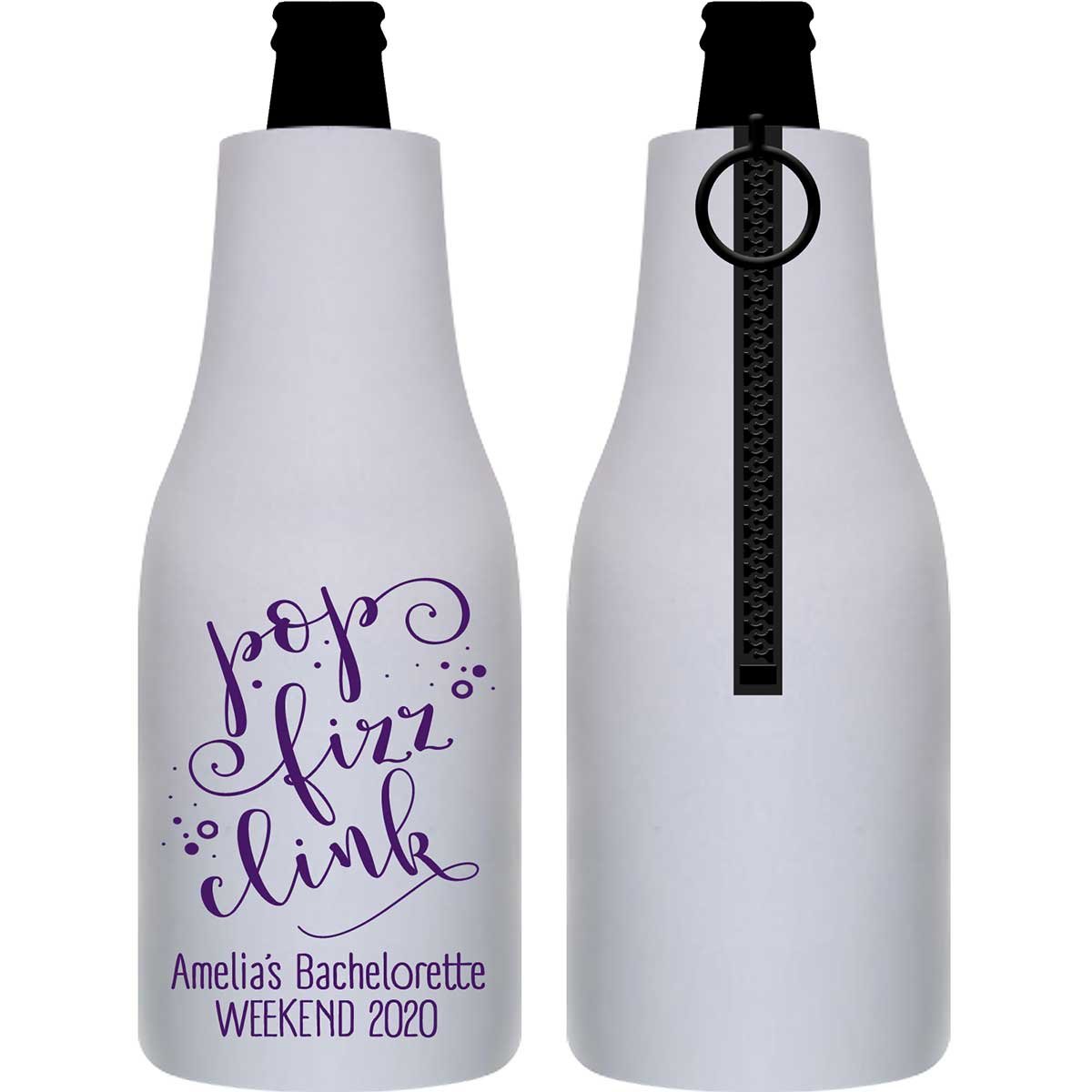 Pop Fizz Clink Bachelorette 1A Foldable Zippered Bottle Koozies Bachelorette Party Gifts for Guests