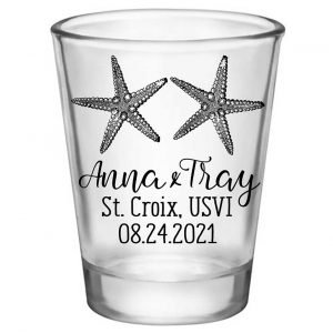 Starfish 1A Standard 1.75oz Clear Shot Glasses Beach Wedding Gifts for Guests