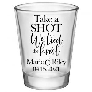 Take A Shot We Tied The Knot 2A Standard 1.75oz Clear Shot Glasses Rustic Wedding Gifts for Guests
