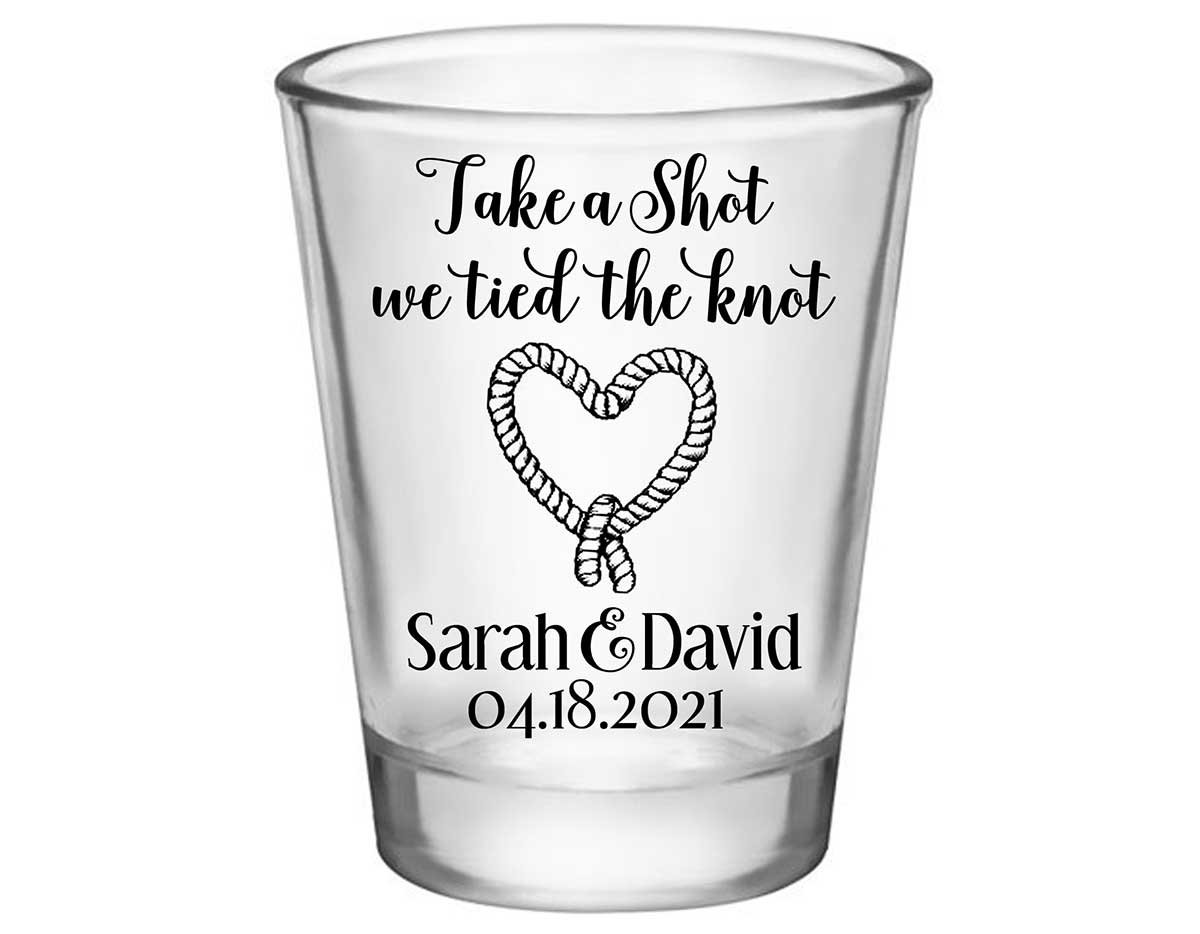 Take A Shot We Tied The Knot 3A Standard 1.75oz Clear Shot Glasses Rustic Wedding Gifts for Guests