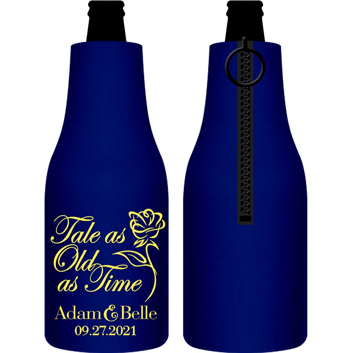 Tale As Old As Time 1A Foldable Zippered Bottle Koozies Wedding Gifts for Guests