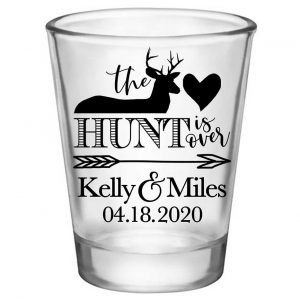 The Hunt Is Over 1A Standard 1.75oz Clear Shot Glasses Country Wedding Gifts for Guests