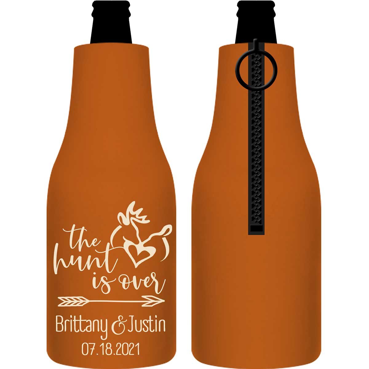 The Hunt Is Over 2A Foldable Zippered Bottle Koozies Wedding Gifts for Guests