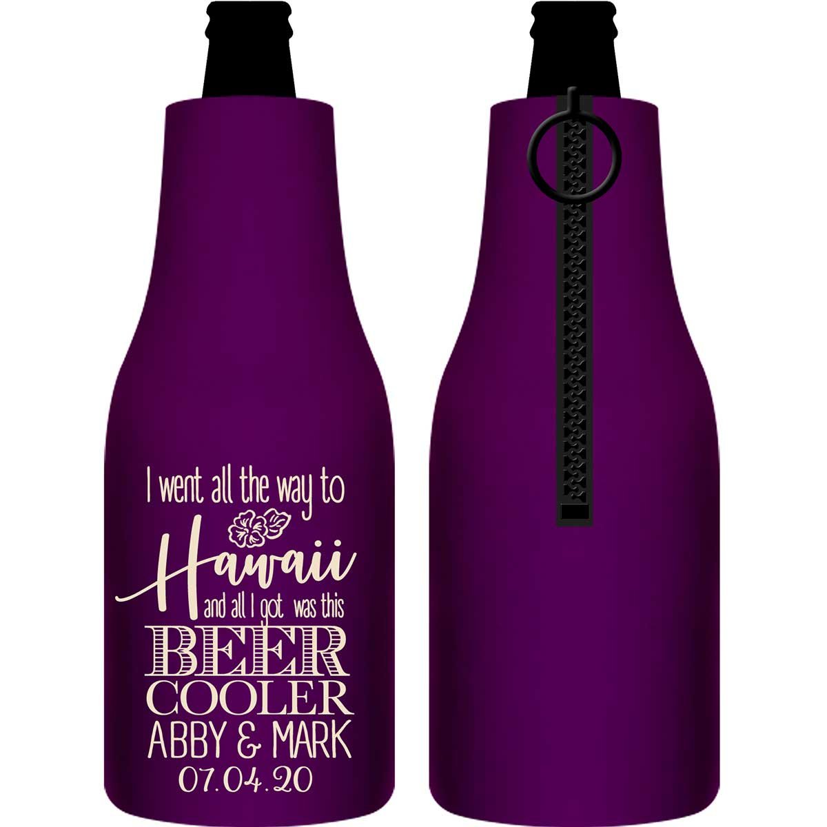Tropical Floral Love 1A Any Location Foldable Zippered Bottle Koozies Wedding Gifts for Guests