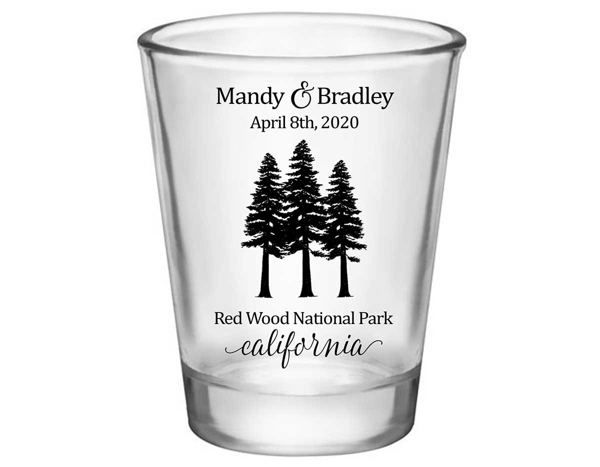 Woods Wedding 1B Standard 1.75oz Clear Shot Glasses Outdoors Wedding Gifts for Guests