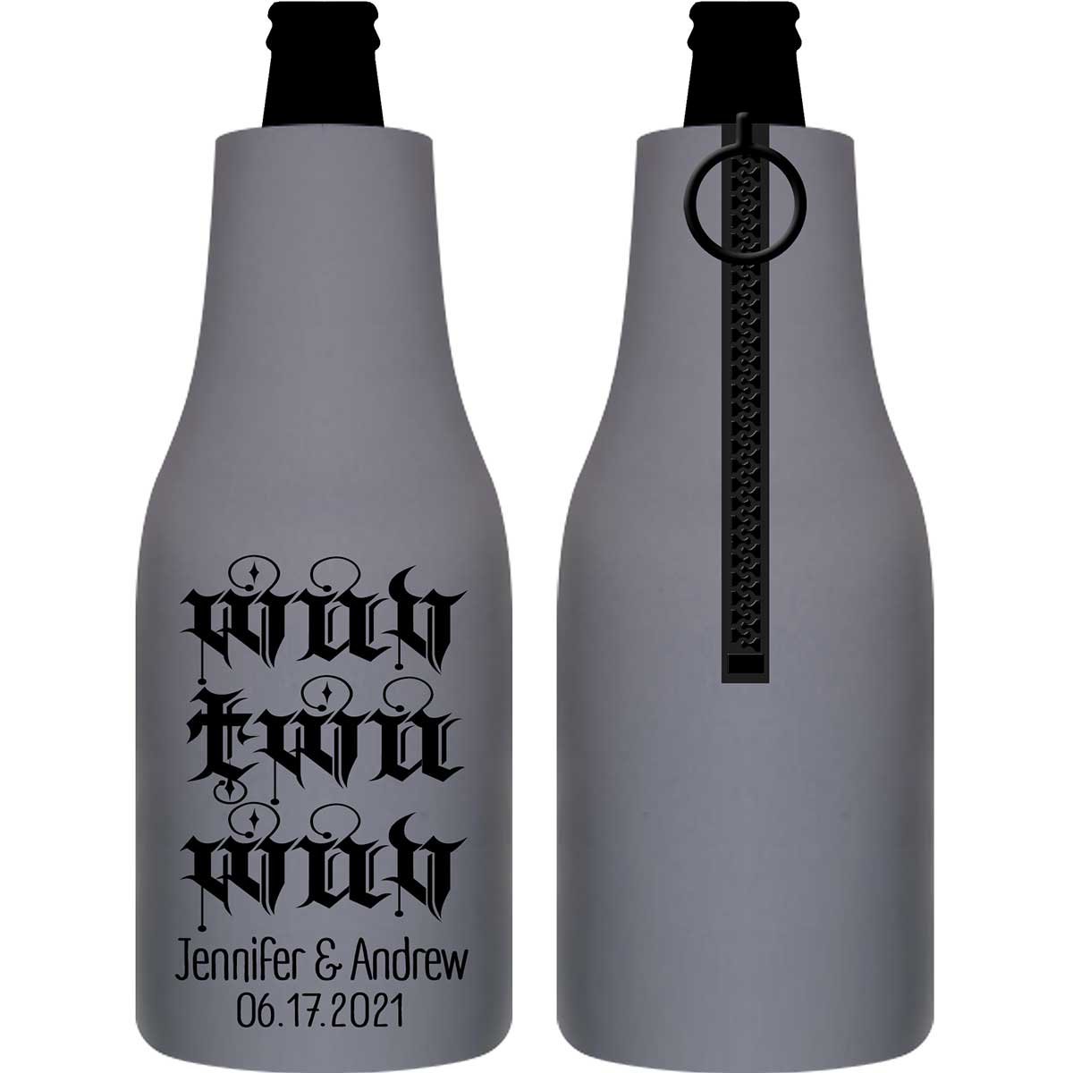 Wuv Twu Wuv 1A Foldable Zippered Bottle Koozies Wedding Gifts for Guests