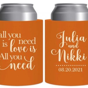 All You Need Is Love Is All You Need 2A Thick Foam Can Koozies Romantic Wedding Gifts for Guests