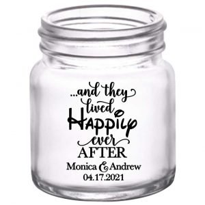 And They Lived Happily Ever After 1B 2oz Mini Mason Shot Glasses Fairytale Wedding Gifts for Guests