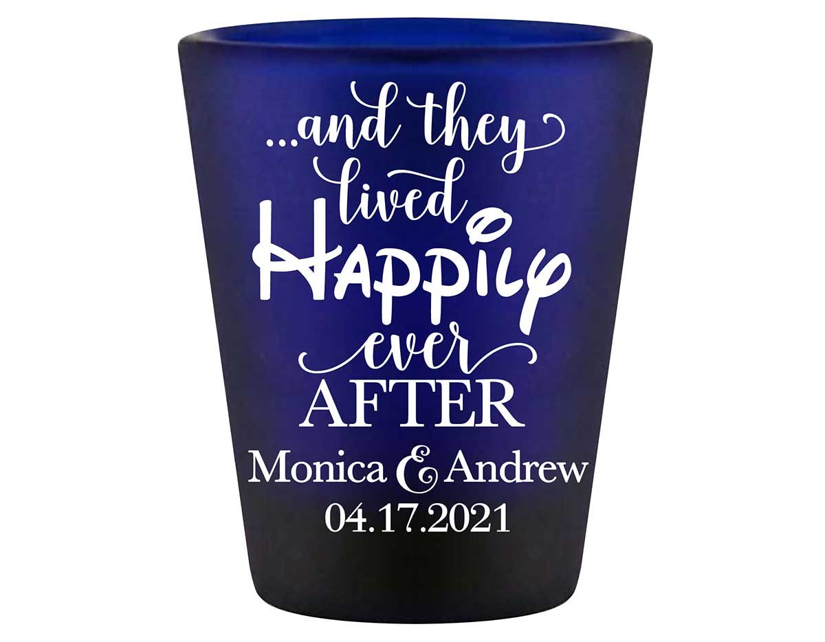 And They Lived Happily Ever After 1B Standard 1.5oz Blue Shot Glasses Fairytale Wedding Gifts for Guests
