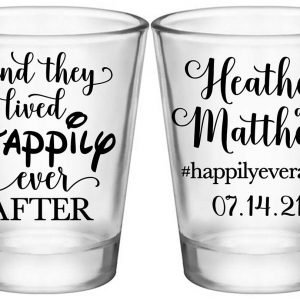 And They Lived Happily Ever After 1B2 Standard 1.75oz Clear Shot Glasses Fairytale Wedding Gifts for Guests
