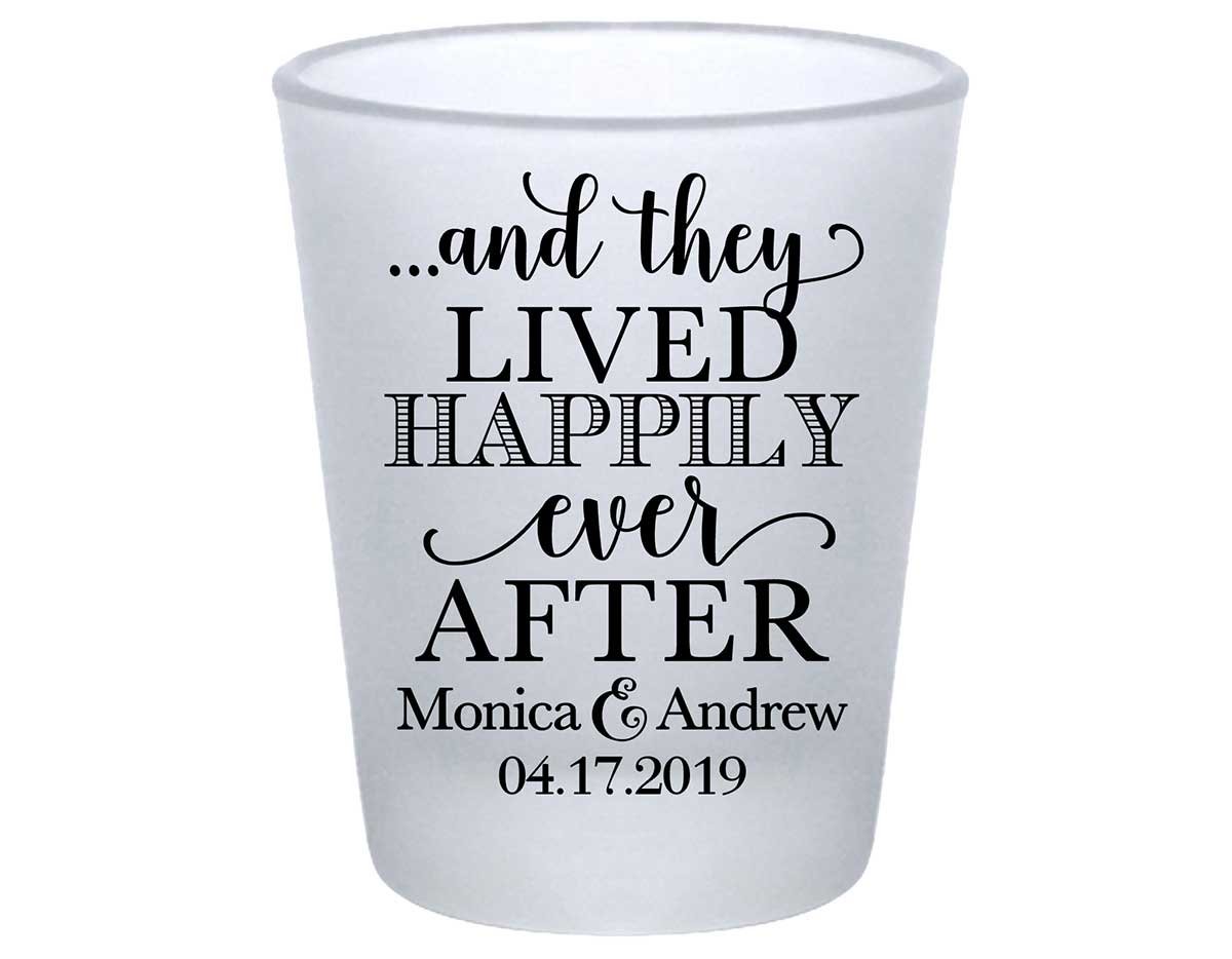 And They Lived Happily Ever After 1C Standard 1.75oz Frosted Shot Glasses Fairytale Wedding Gifts for Guests