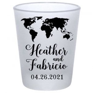 Around The World 1A Standard 1.75oz Frosted Shot Glasses Travelers Wedding Gifts for Guests