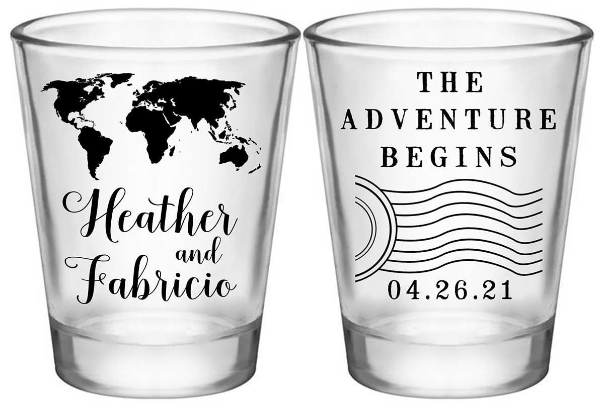 Around The World 1A2 Standard 1.75oz Clear Shot Glasses Travelers Wedding Gifts for Guests