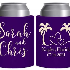 Beach Love 1A Thick Foam Can Koozies Summer Wedding Gifts for Guests